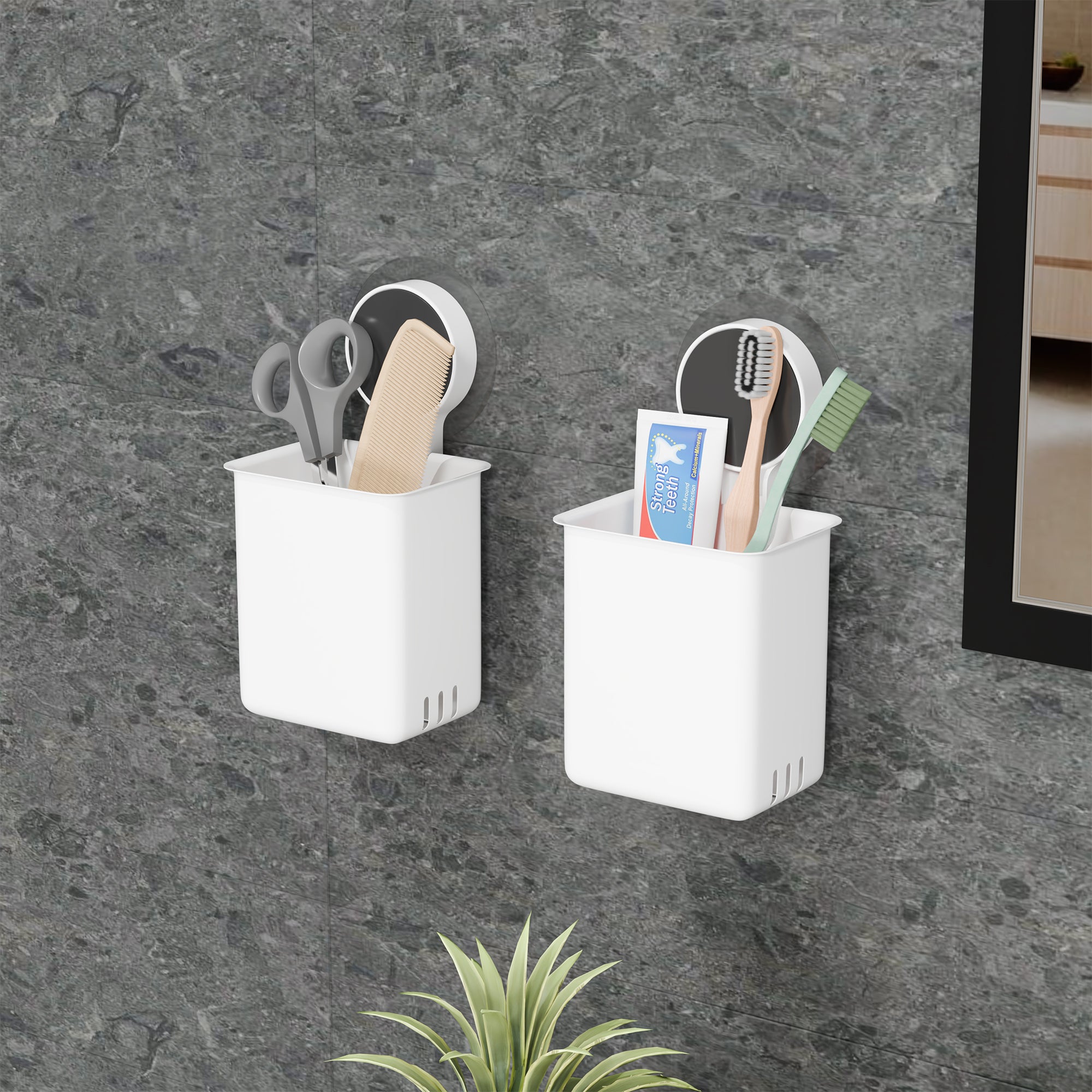 ZUCUR Toothbrush Holders For Bathroom Wall Mounted Toothbrush Holder Toothbrush Holders For Toothbrushes Bathroom Shelf For Wall