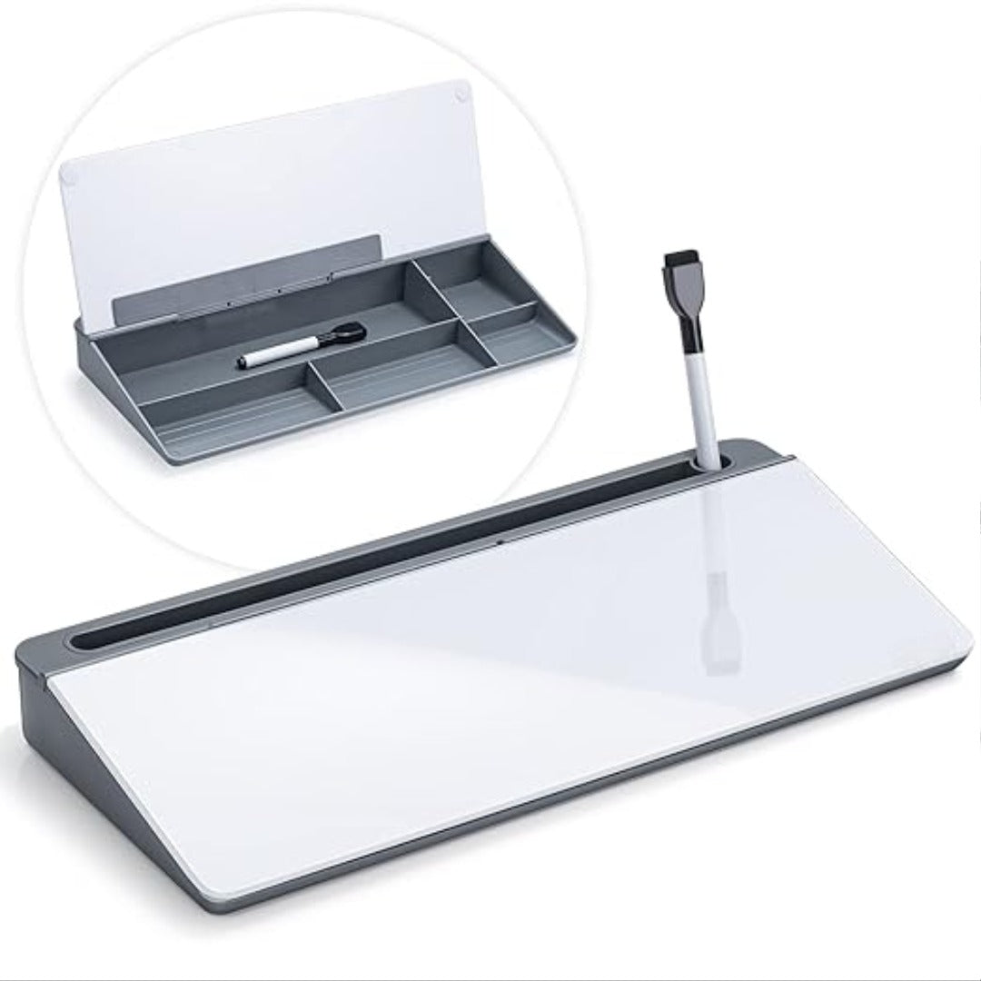 ZUCUR Keyboard Stand White Board Surface Pad with Drawer, Desk Organizers with Accessories for Office, Home, School Supplies