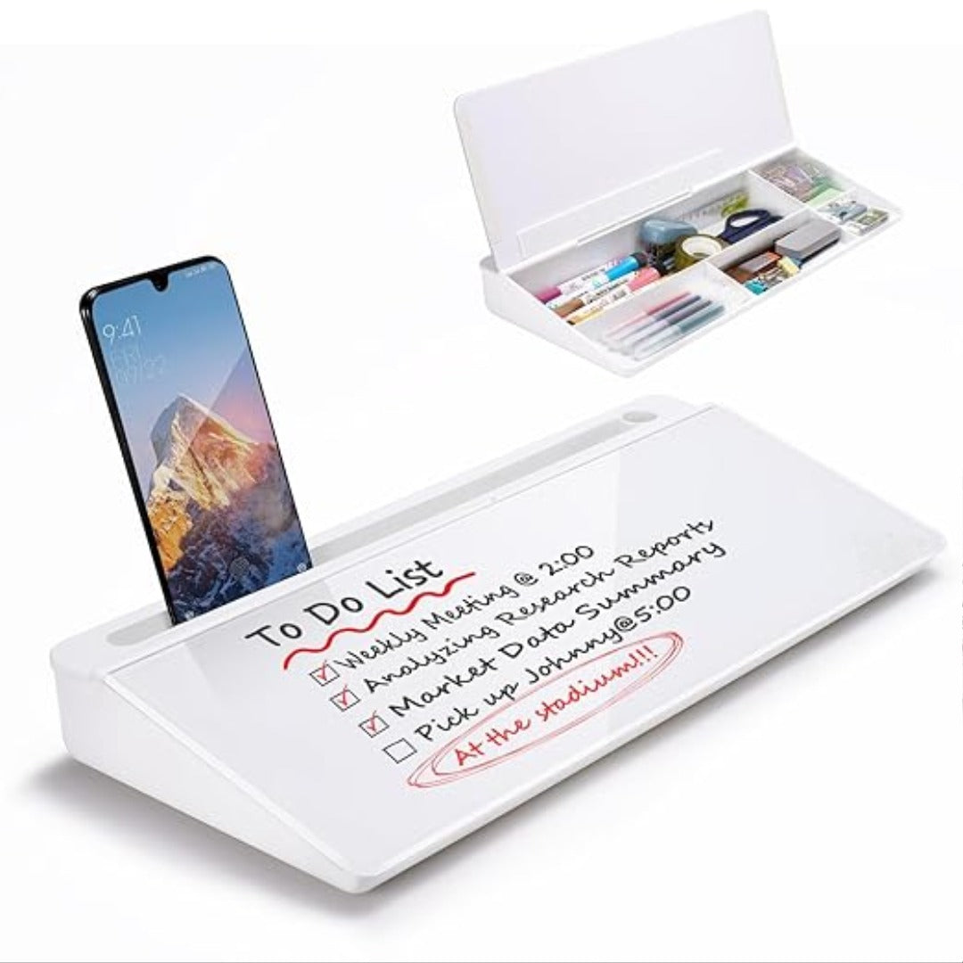 ZUCUR Keyboard Stand White Board Surface Pad with Drawer, Desk Organizers with Accessories for Office, Home, School Supplies