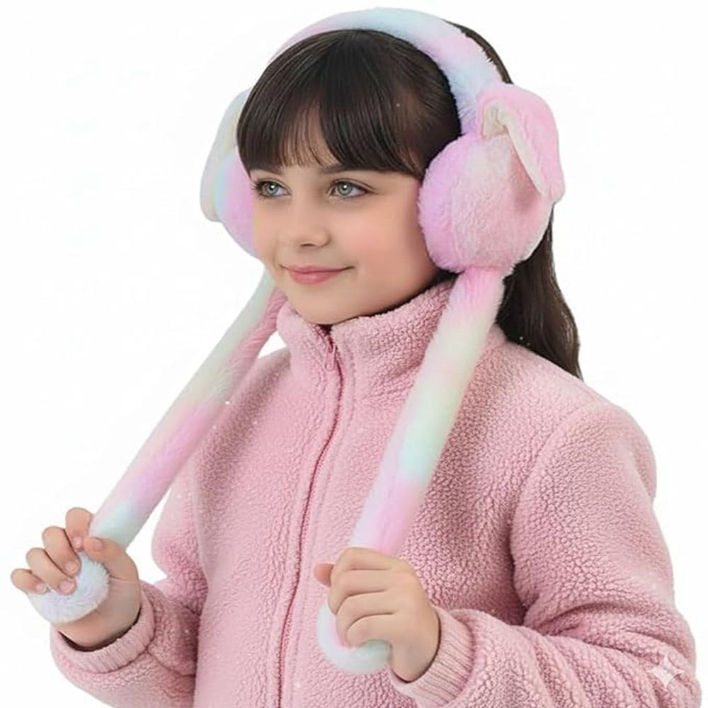 Winter Ear Muffs Soft Plush Foldable Ear Warmers for Kids, Girls and Women | Windproof, Stretchable