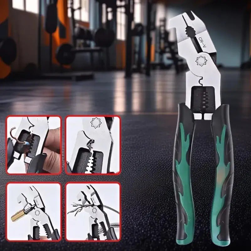 ZUCUR 8-in-1 Heavy-Duty Multifunction Pliers – Nail Puller, Wire Stripper, Crimper & Wrench Tool