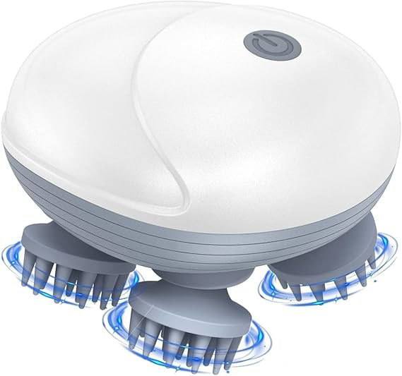 ZUCUR Electric Scalp Massager – 4-Head Rechargeable Waterproof Head & Body Relaxation Device