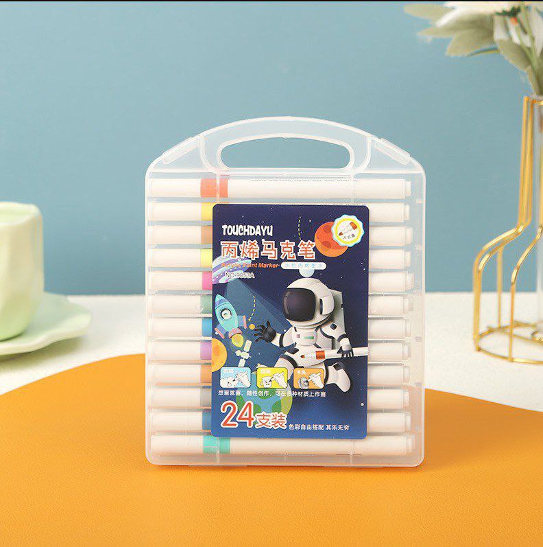 ZUCUR Set Of24 Acrylic Color Marker Pens – Fine Tip DIY Art & Craft Painting Set