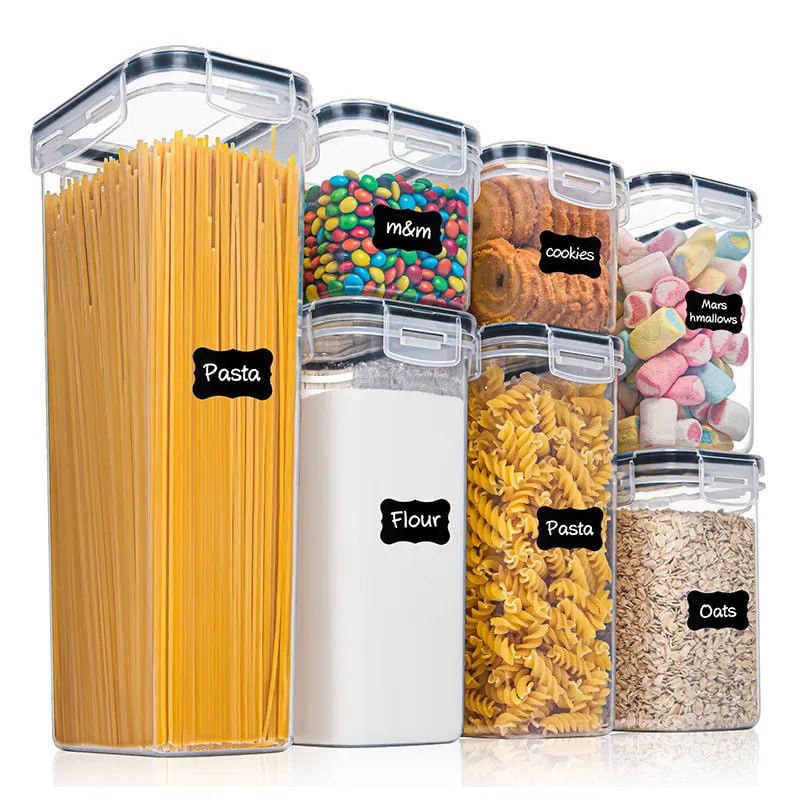 Premium Airtight Food Storage Container Set – BPA-Free Kitchen Pantry Organizers with Labels & Lids