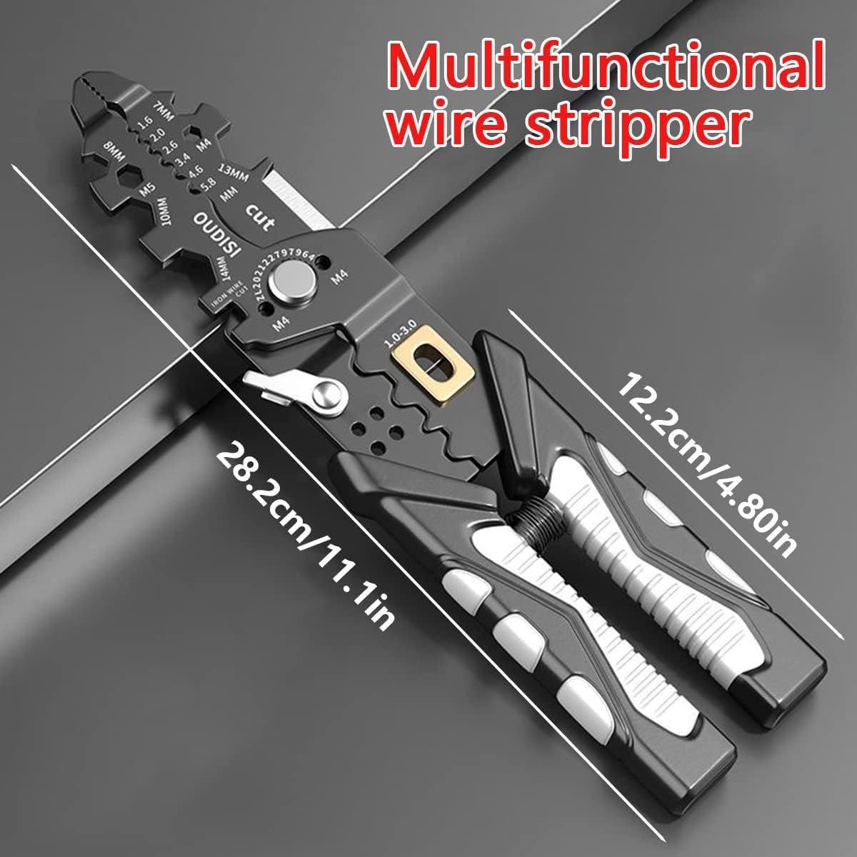 ZUCUR Multifunction Wire Stripper Crimping Tool – 14-Function Electrical Maintenance Pliers