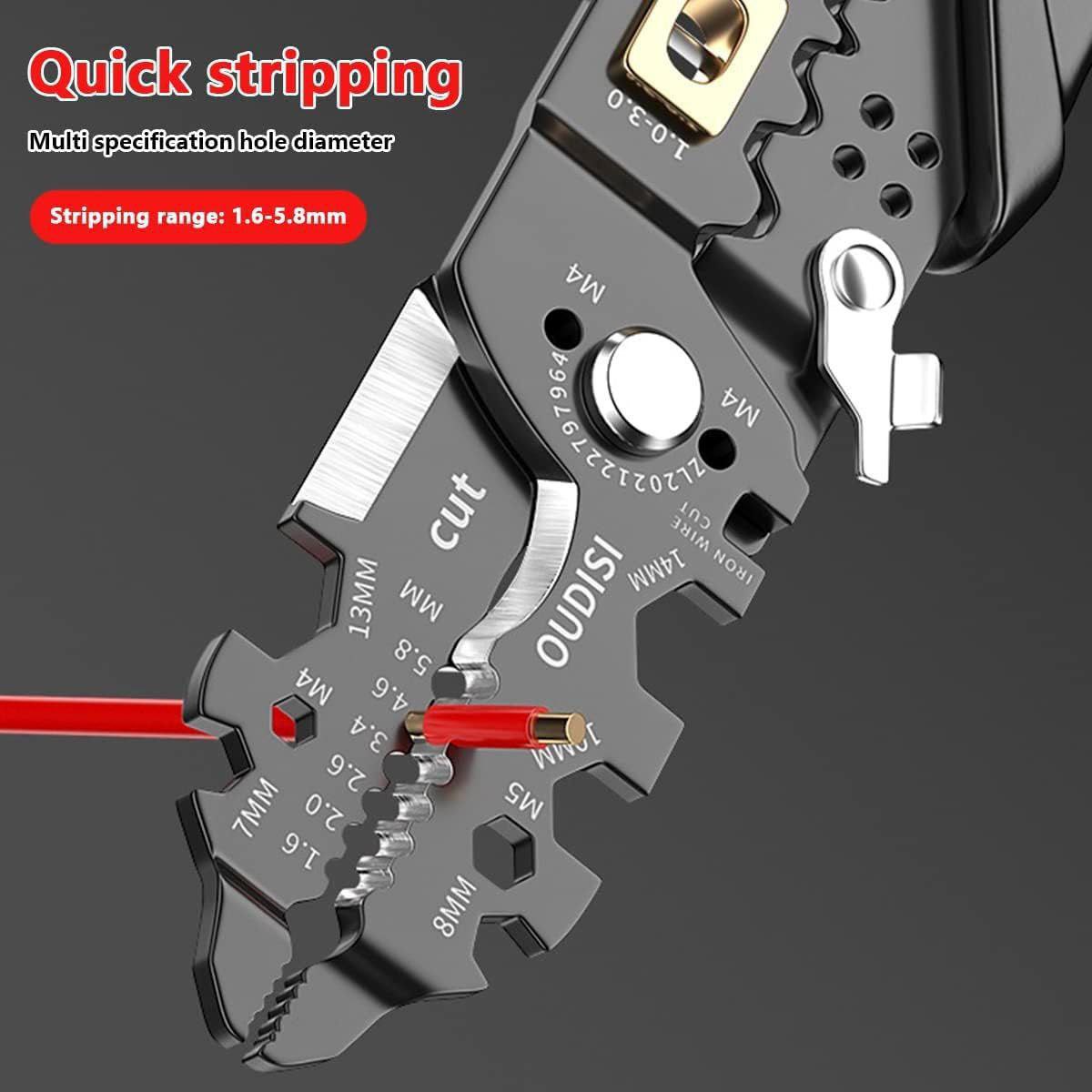 ZUCUR Multifunction Wire Stripper Crimping Tool – 14-Function Electrical Maintenance Pliers