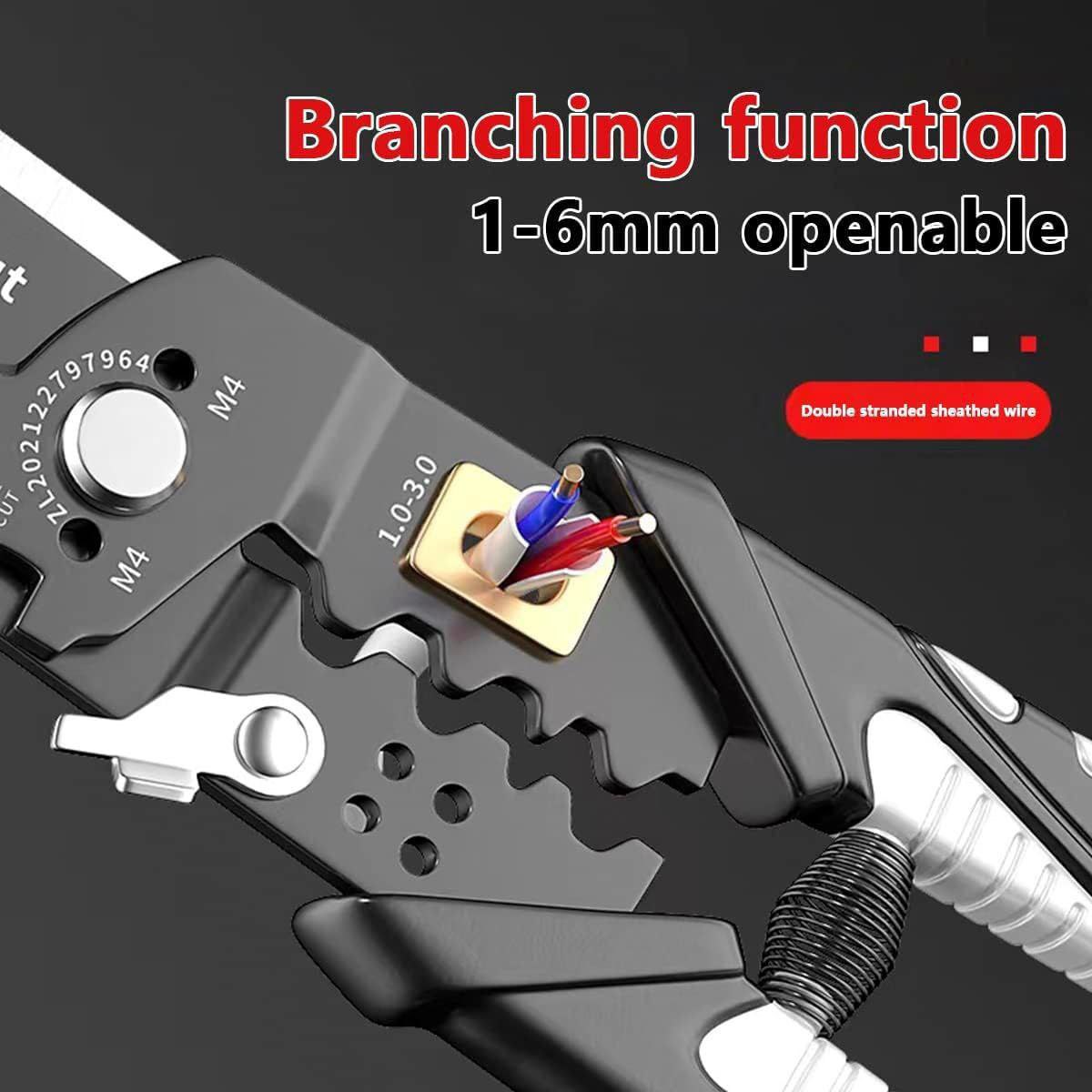 ZUCUR Multifunction Wire Stripper Crimping Tool – 14-Function Electrical Maintenance Pliers